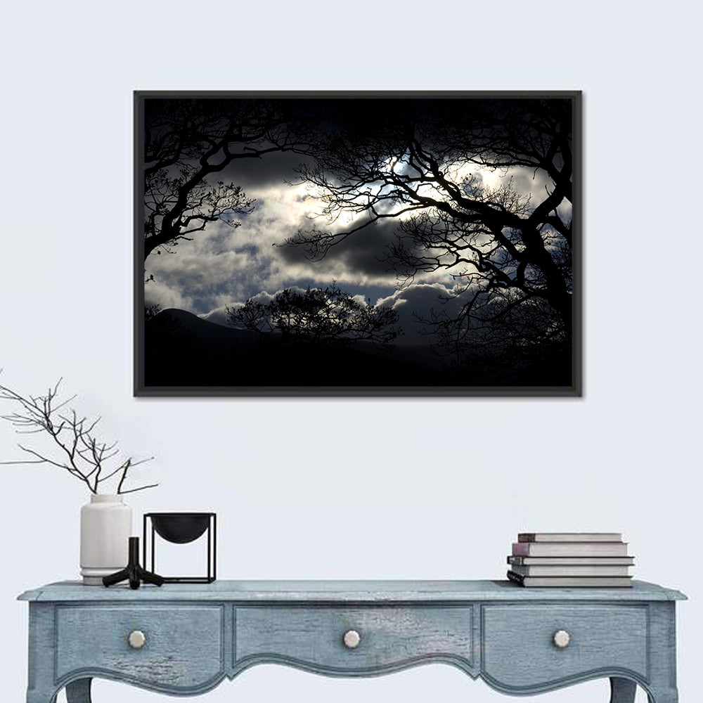 Storm Clouds Over Silhouetted Trees Wall Art