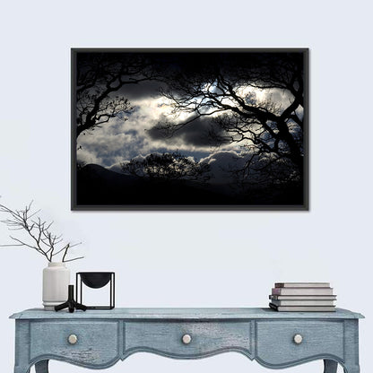 Storm Clouds Over Silhouetted Trees Wall Art