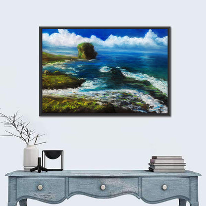 Coastal Cliff Illustration Wall Art