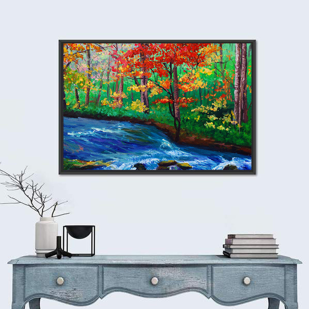 Maple by the Stream Illustration Wall Art
