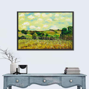 Farm Village Illustration Wall Art