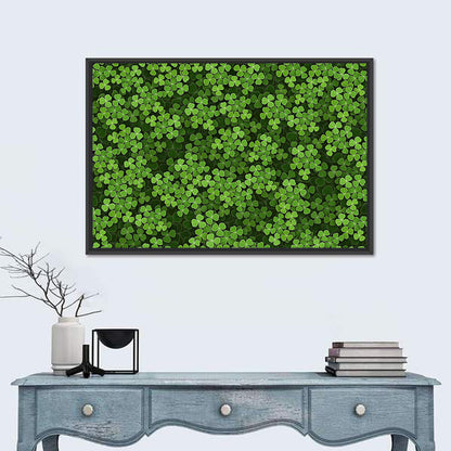 Emerald Shamrock Pattern Illustration Wall Art