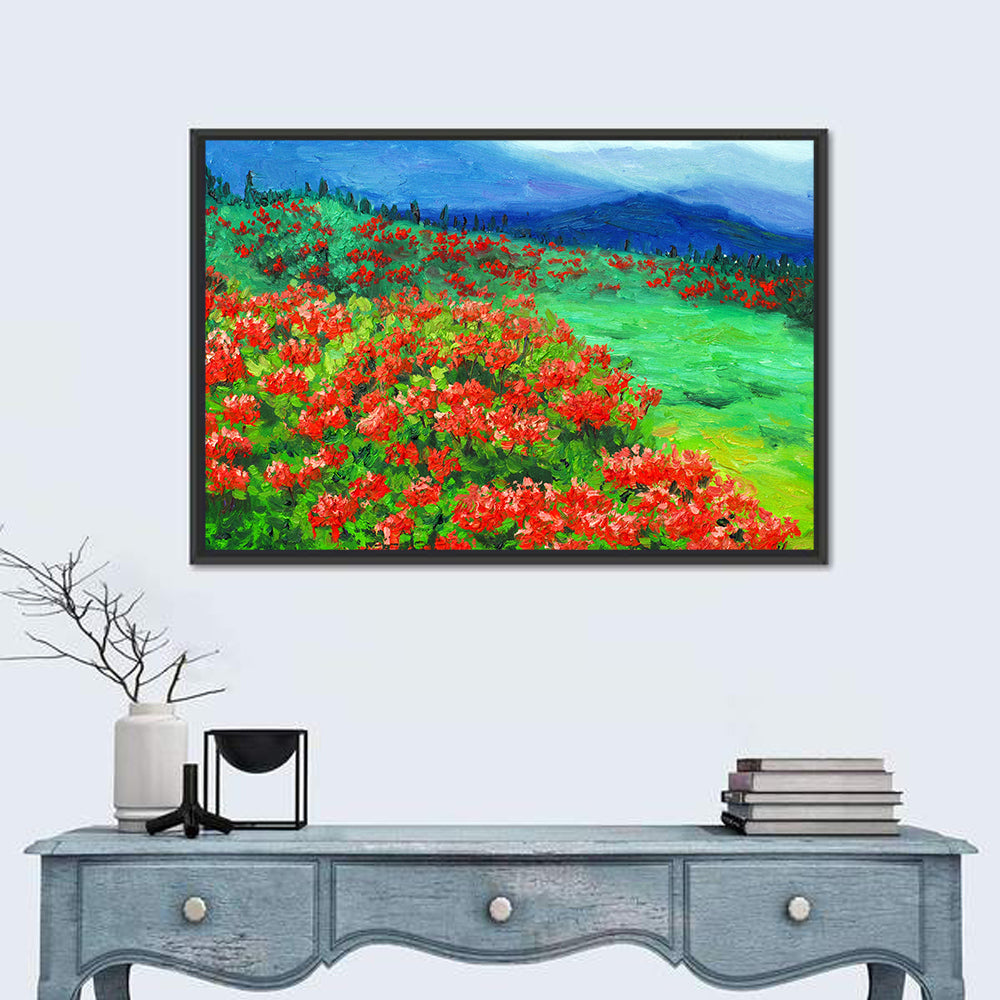 Red Wildflower Meadow Wall Art