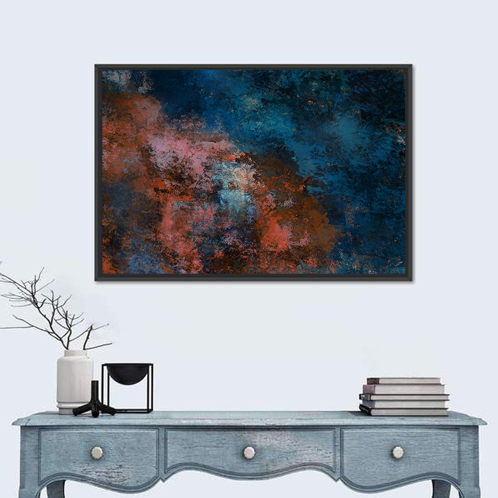 Blue to Rust Color Field Wall Art