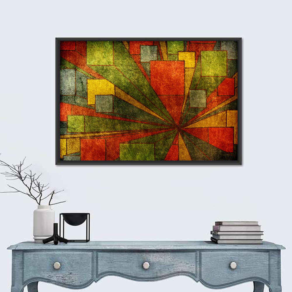 Radial City Cubes Wall Art in a room, landscape