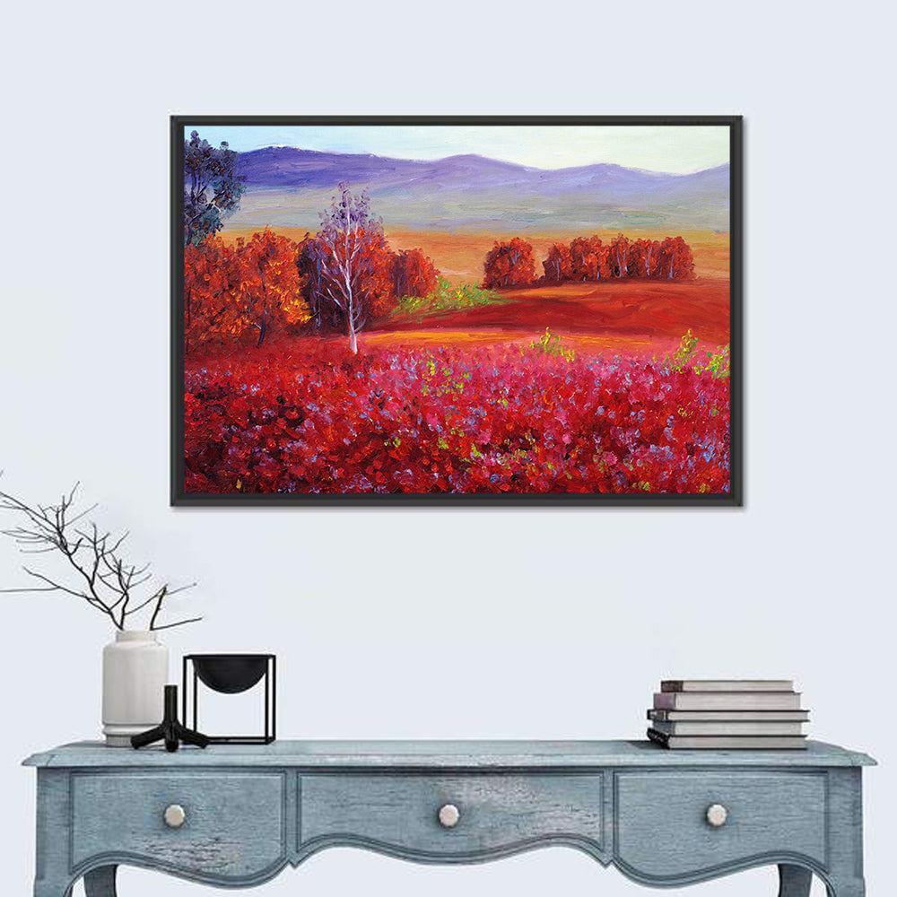 Red Autumn Landscape Wall Art