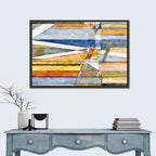 Layered Geometric Abstract with Diagonal Band Wall Art