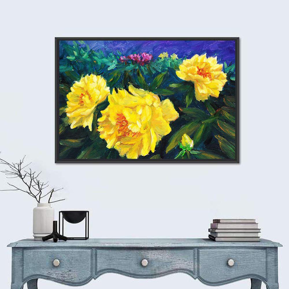 Yellow Peony Close-up Wall Art