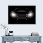 Front-facing Sports Car Illustration Wall Art