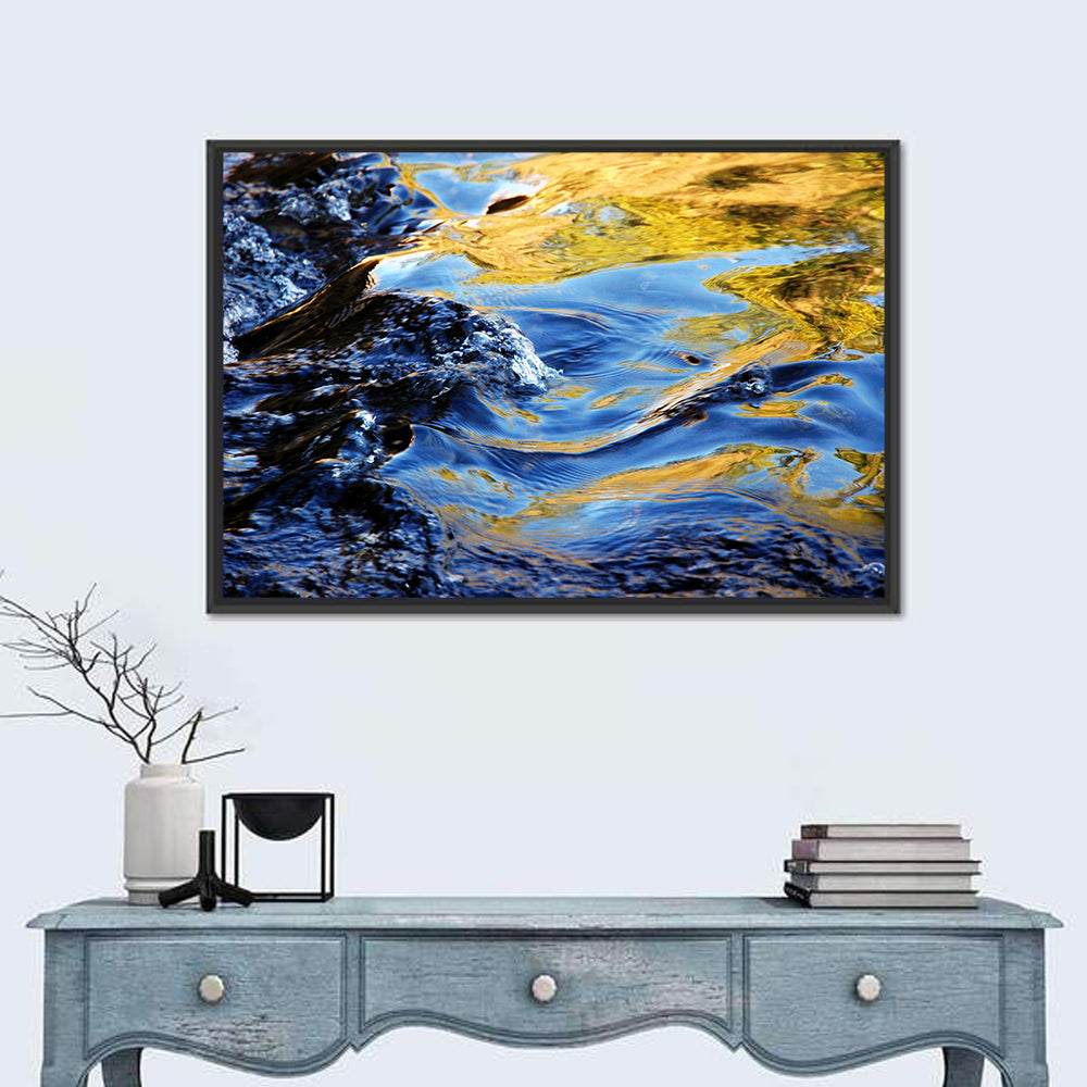 Flowing Stream with Golden Reflections Wall Art