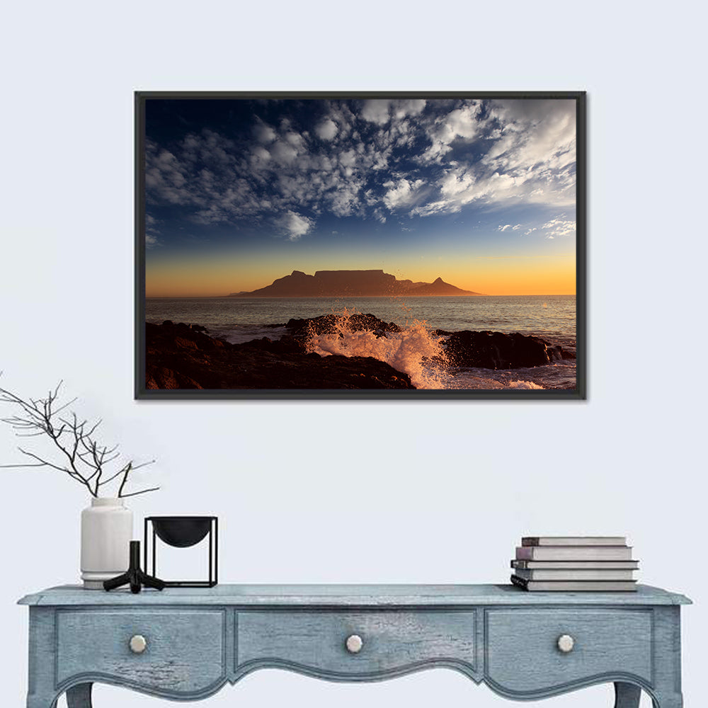 Table Mountain Sunset Silhouette Wall Art
