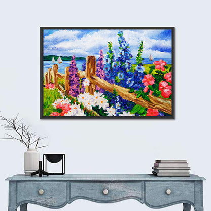 Seaside Floral Oil Painting Wall Art