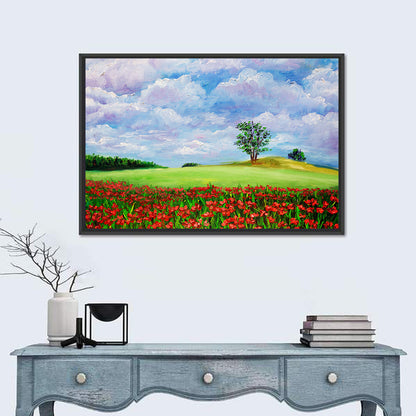 Poppy Meadow Landscape Wall Art
