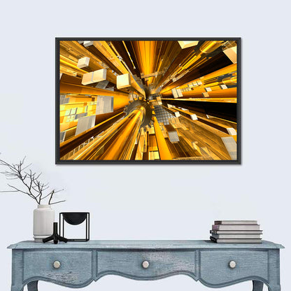 Golden Highway Abstraction Wall Art