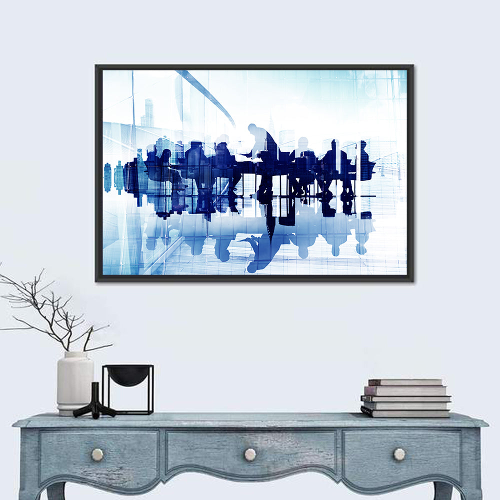 Corporate Meeting with City Reflection Wall Art