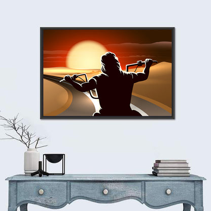 Golden Twilight Desert Ride Wall Art