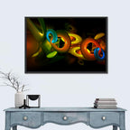 Colorful 3d Geometric Rings Wall Art