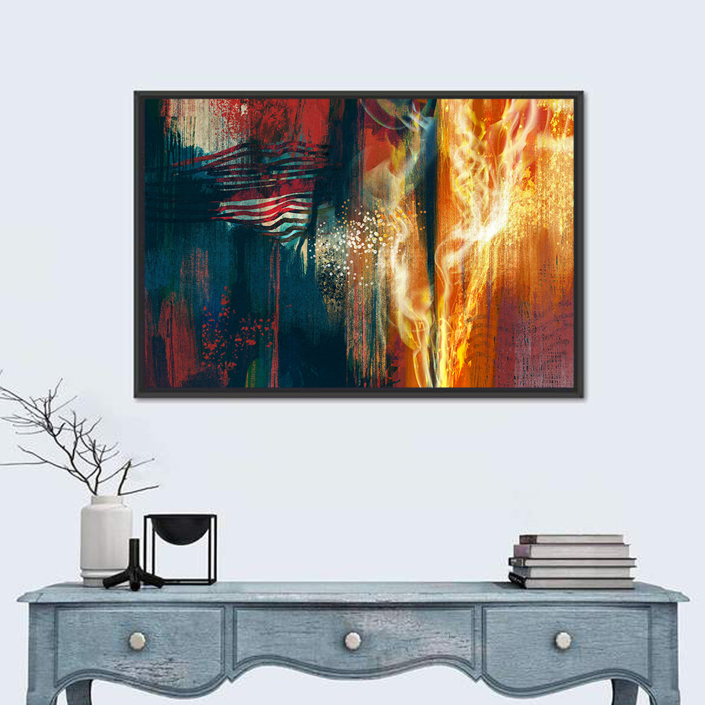 Ember and Smoke Abstract Wall Art