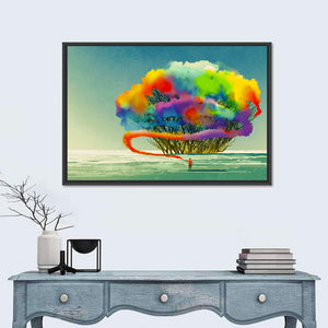 Smoke Flare Tree Abstract Wall Art