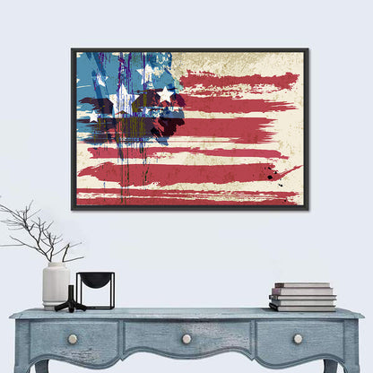 Vintage Distressed American Flag Wall Art