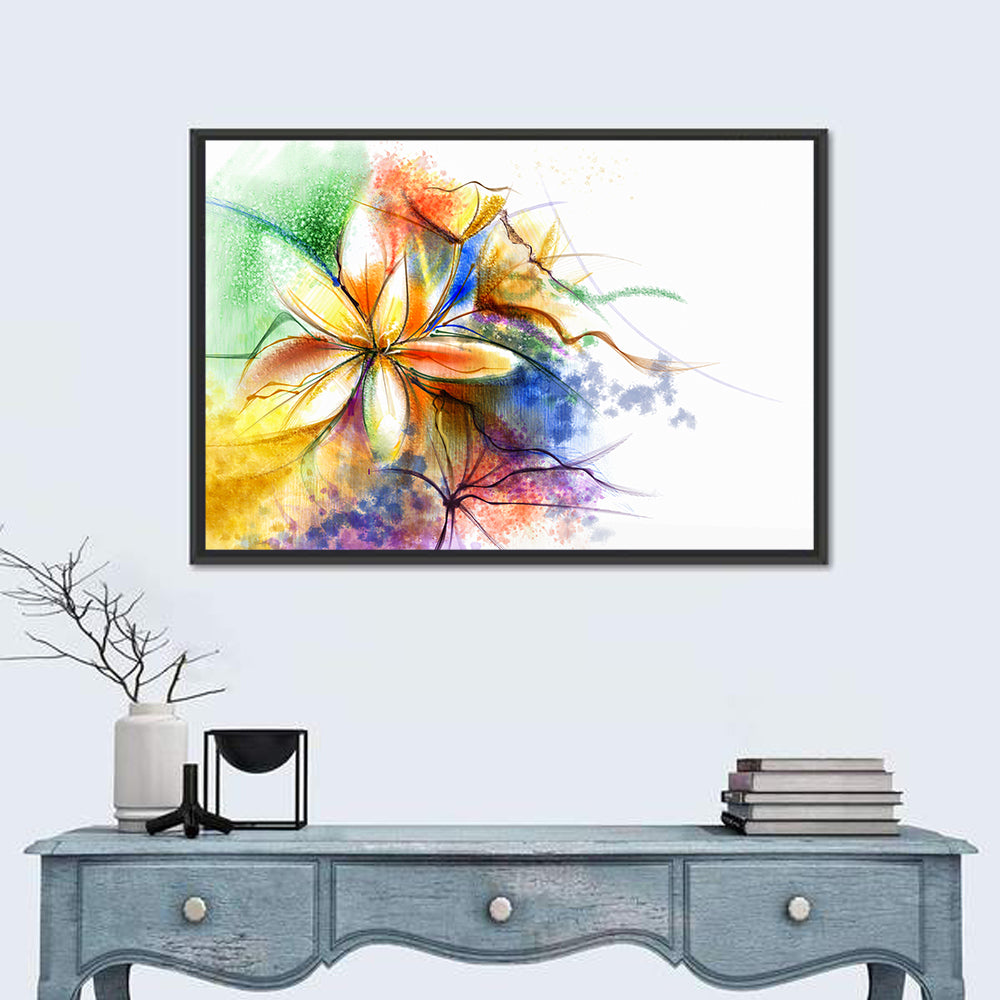 Asymmetrical Watercolor Floral Study Wall Art