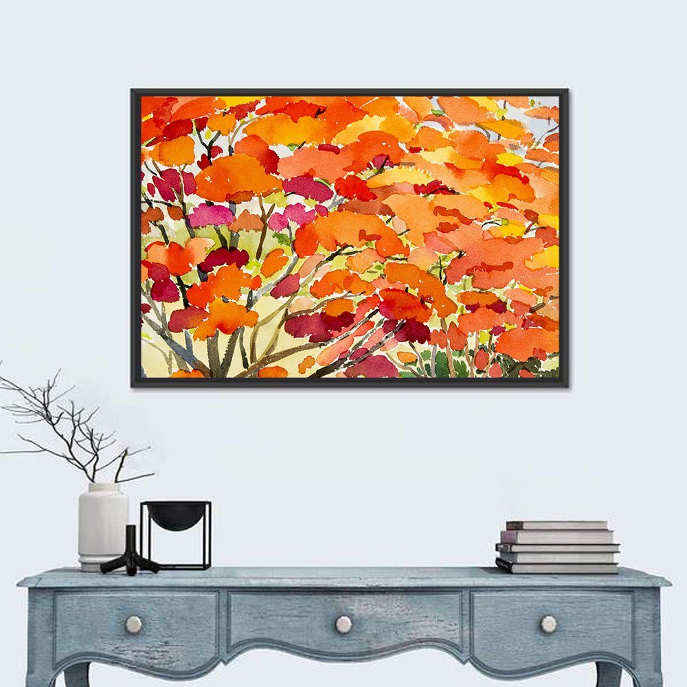 Peacock Flowers Abstract Wall Art