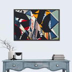 Textured Geometric Paper Collage Wall Art