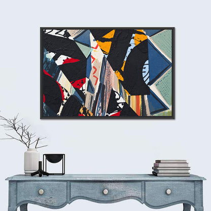 Textured Geometric Paper Collage Wall Art