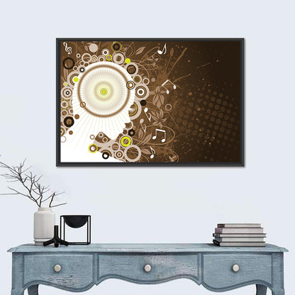 Musical Profile with Grunge Florals Wall Art