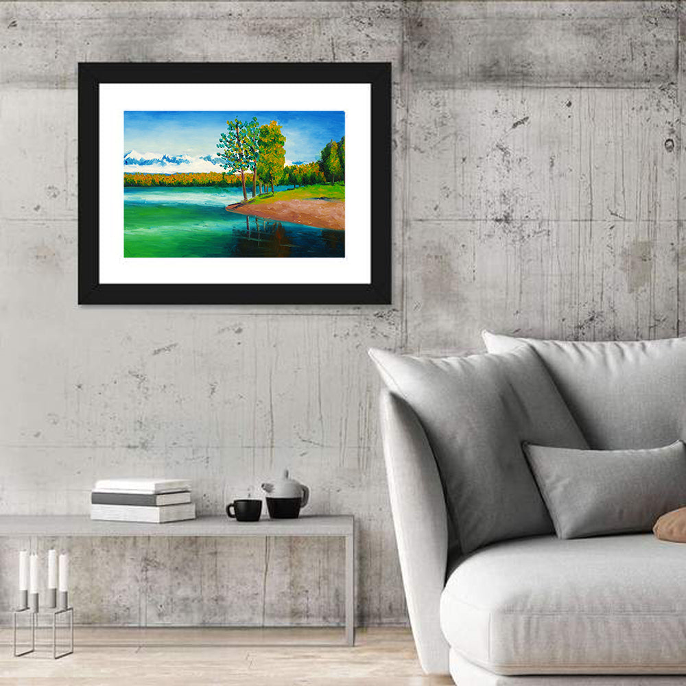 Autumn Lake Reflection Wall Art