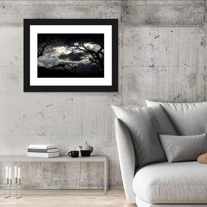 Storm Clouds Over Silhouetted Trees Wall Art