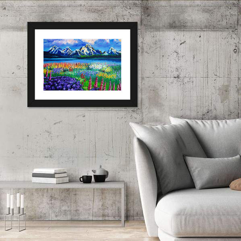 Alpine Lupine Meadow Landscape Wall Art
