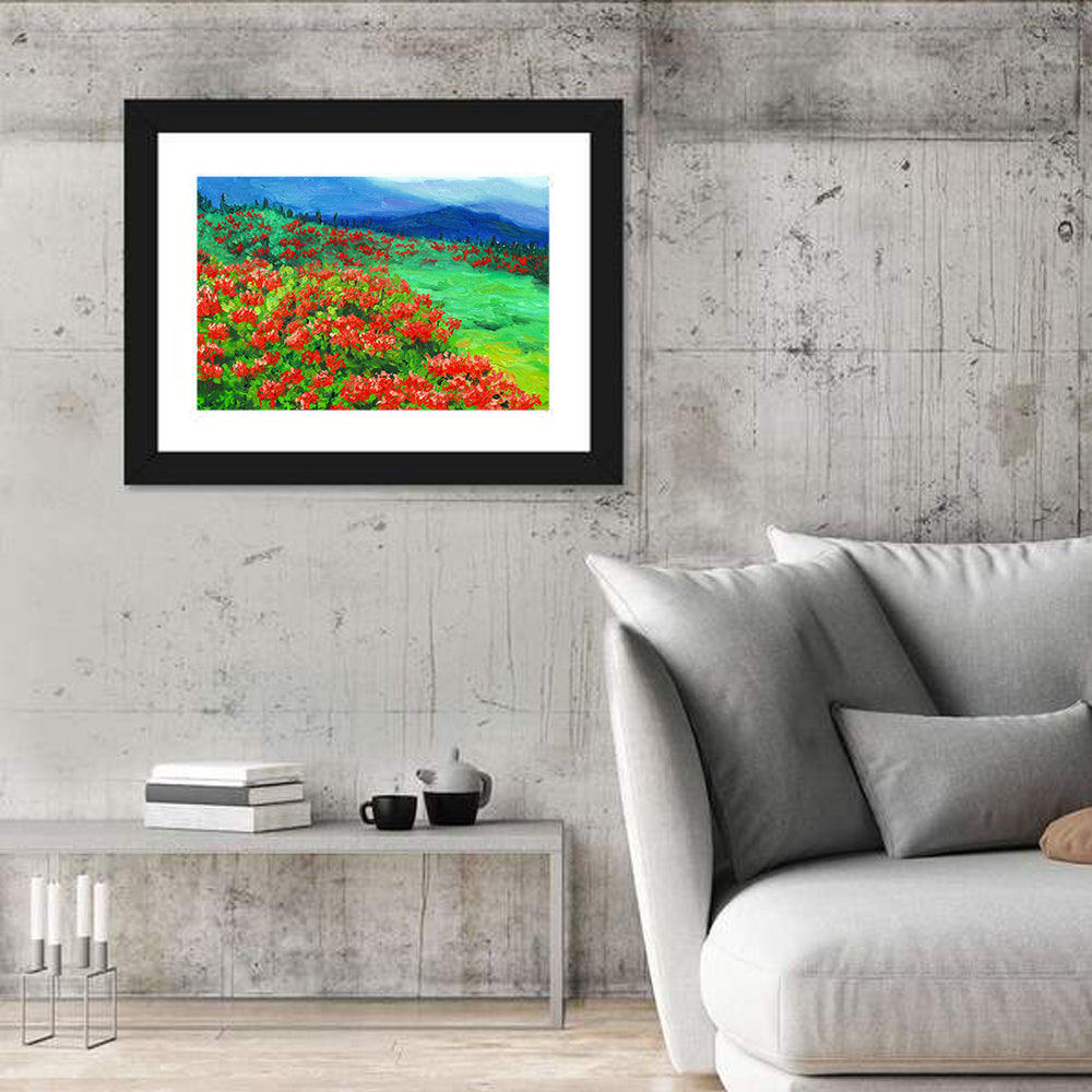 Red Wildflower Meadow Wall Art