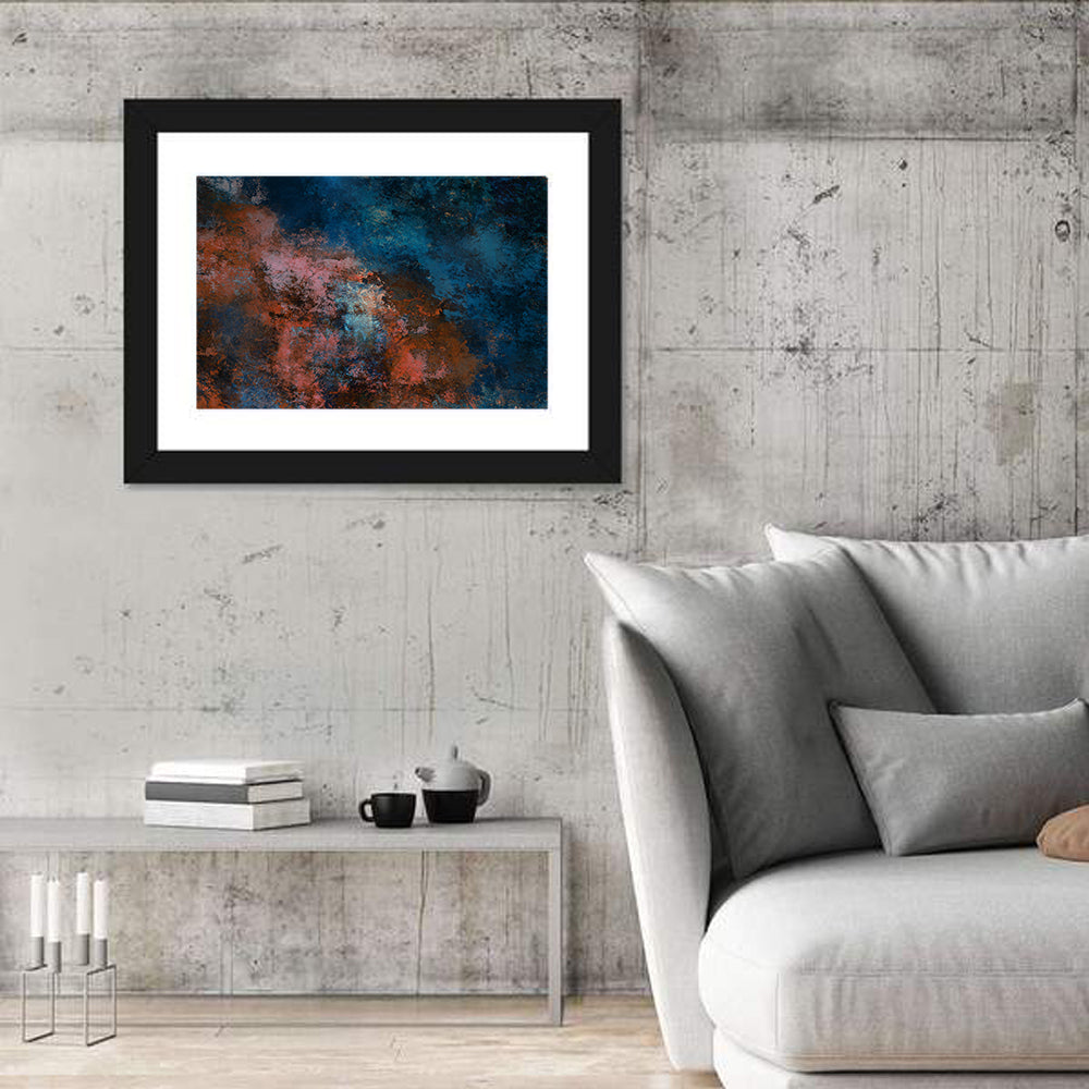 Blue to Rust Color Field Wall Art