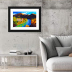 Autumn River Bend in the Mountains Wall Art