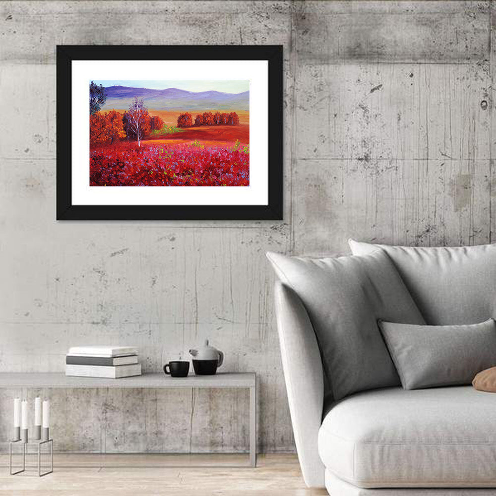 Red Autumn Landscape Wall Art
