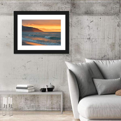 Cliffside Sunset Over Ocean Wall Art