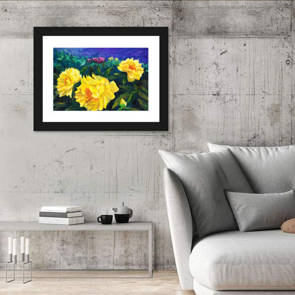 Yellow Peony Close-up Wall Art