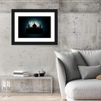 Mosque Silhouette with Crescent Moon Wall Art