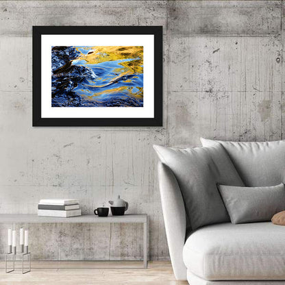 Flowing Stream with Golden Reflections Wall Art