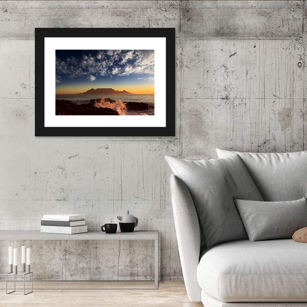 Table Mountain Sunset Silhouette Wall Art