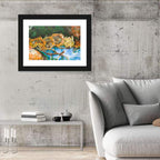 Four Sunflowers Over Water Wall Art