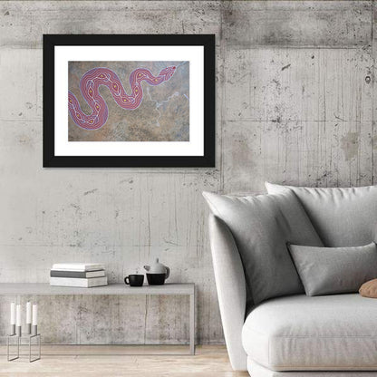 Indigenous Serpent Dot Painting Wall Art