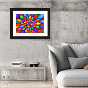 Rainbow Petals Spiral Abstract Wall Art