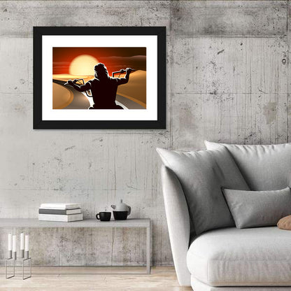 Golden Twilight Desert Ride Wall Art