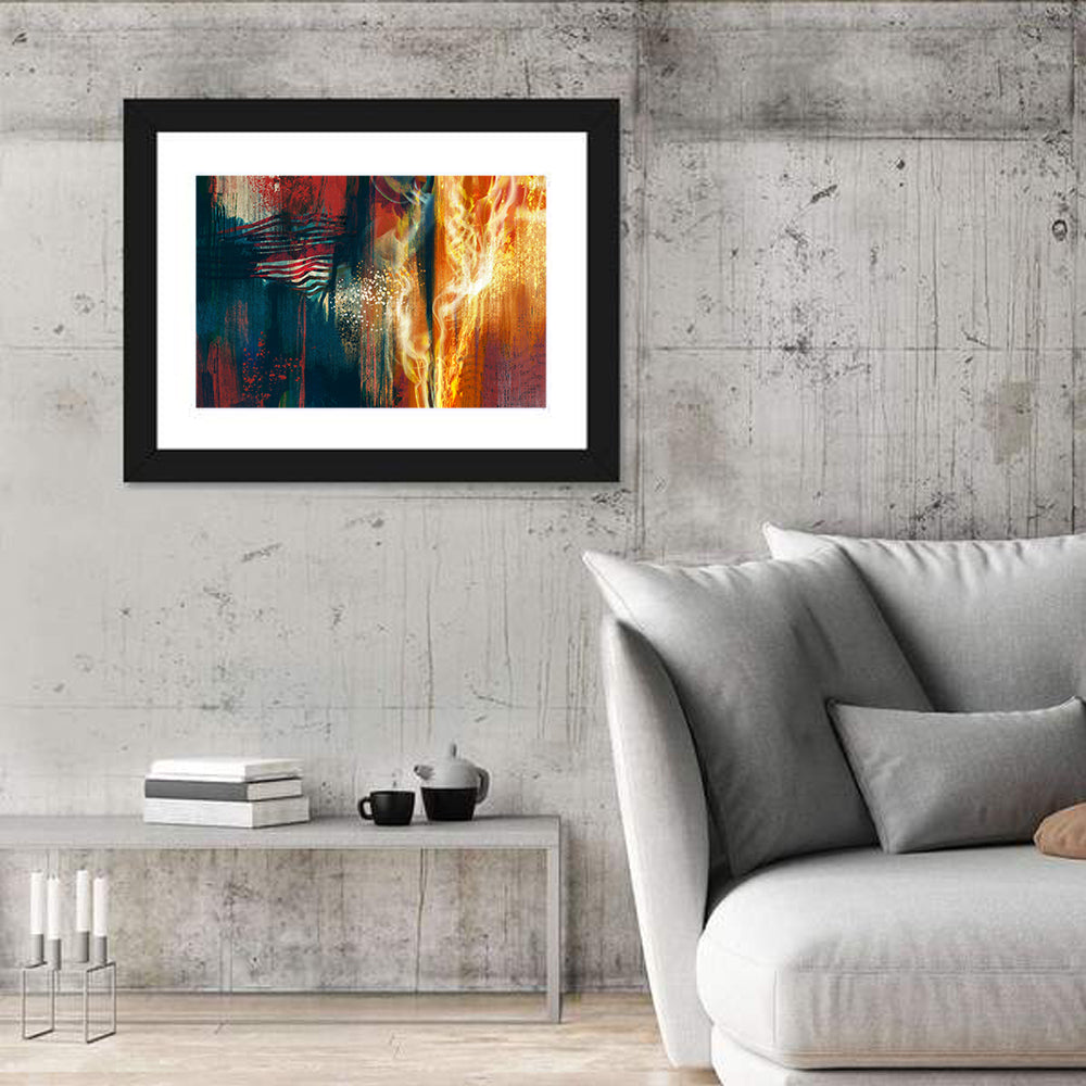 Ember and Smoke Abstract Wall Art