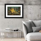Nocturnal City Street with Golden Lights Wall Art