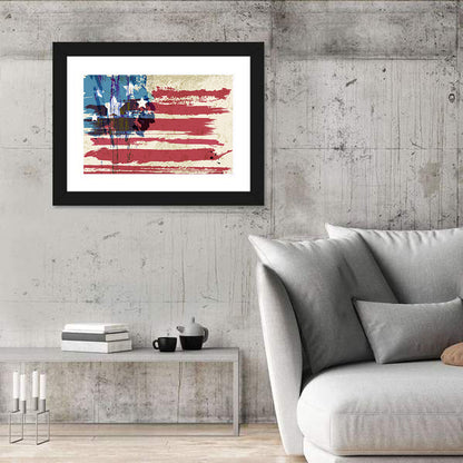 Vintage Distressed American Flag Wall Art