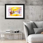Three Sailboats at Sunset Wall Art