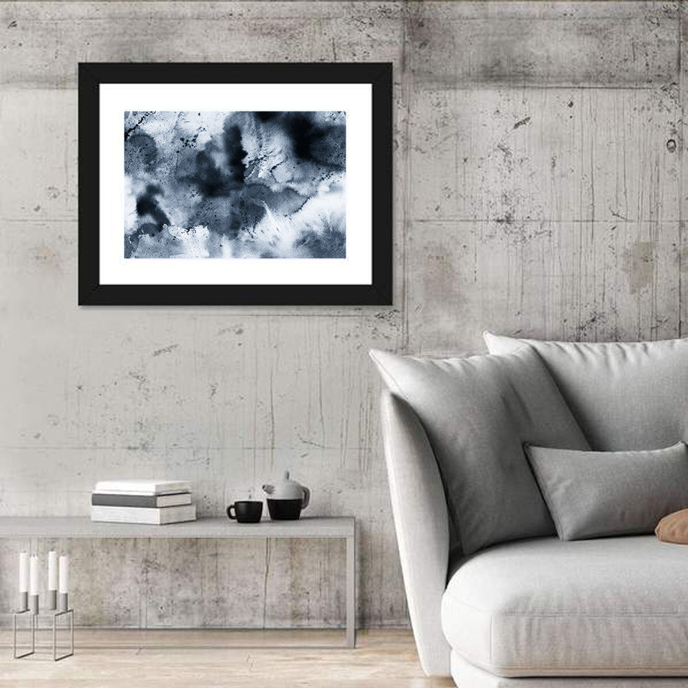 Blue Ink Wash Cloud Pattern Wall Art